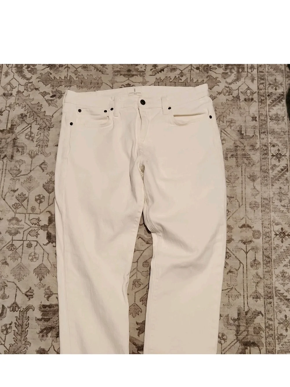 Men's Slim White Jeans - Clean Slim Fit